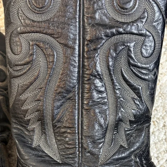 Authentic Tony Lama Men's Black Teju Lizard Western Boots 🤠 - Picture 7 of 8